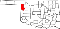 Map of Oklahoma highlighting إليس