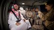 وزير الدفاع السعودي الأمير محمد بن سلمان بن عبد العزيز في جولة تفقدية لوحدات الجيش السعودي في المنطقة الجنوبية، مارس 2015