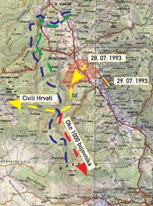 نتائج معركة بوگوينو: محاصرة الجيب الكرواتي، انسحاب المدنيين الكرواتيين عبر مراتشاي Mračaj ، الجنود الكروات ينسحبون إلى جميع أنحاء الجنوب.
