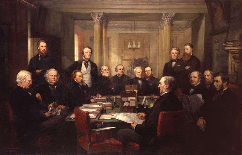 ملف:Gladstone's Cabinet of 1868 by Lowes Cato Dickinson.jpg