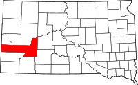 Map of South Dakota highlighting بنينغتون