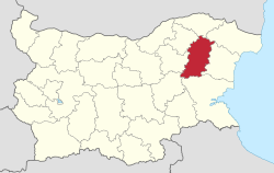 موقع محافظة شومن في بلغاريا