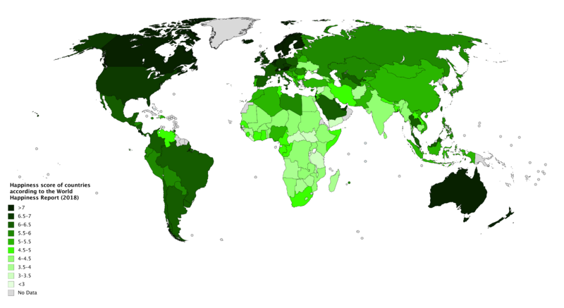 ملف:Happiness score of countries according to the World Happiness Report (2018).png