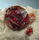Gem quality twinned cherry-red sphalerite crystal (1.8 cm) from Hunan Province, China