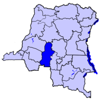 خريطة جمهورية الكونغو الديمقراطية موضحا عليها كاساي