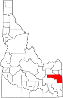 Map of Idaho highlighting بونيفيل