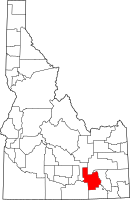 Map of Idaho highlighting باور