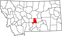 Map of Montana highlighting غولدن فالي
