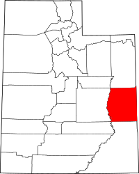 Map of Utah highlighting غراند