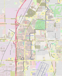 Map showing location of Bellagio Las Vegas on the Las Vegas Strip
