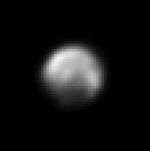 May 2015: Pluto as seen by LORRI during AP2 from a distance of 75 million km away[21]