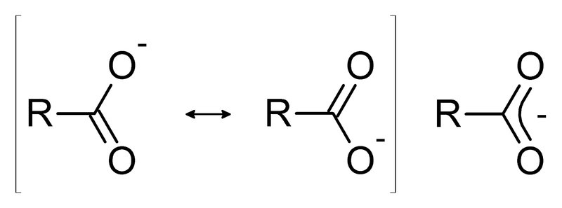 ملف:Resonance stabilization of carboxylic acids.png