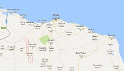 موقع الزنتان في ليبيا