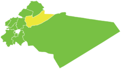 Map of al-Qutayfah District within Rif Dimashq Governorate