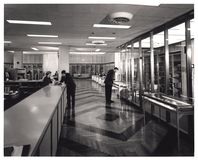 The gleaming new reading room of the History of Medicine Division, in the National Library of Medicine on the National Institutes of Health campus, Bethesda, Maryland. HMD Prints & Photos, PP059772.5
