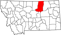 Map of Montana highlighting فيليبس