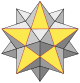 Small stellated dodecahedron (gray with yellow face).svg