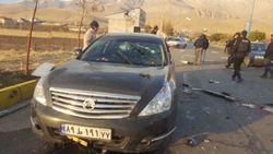 سيارة محسن زادة بعد اغتياله، 27 نوفمبر 2020.jpg
