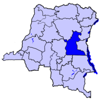 خريطة جمهورية الكونغو الديمقراطية موضحا عليها مانيما
