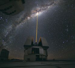 Beam of the laser guide star facility at VLT's Yepun Unit