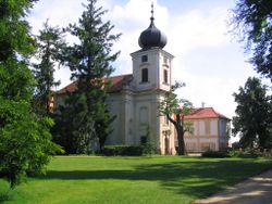 Baroque chateau and Catholic church