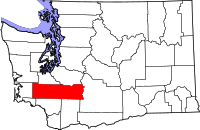 Map of Washington highlighting لويس