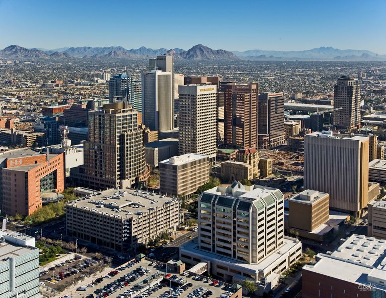 ملف:Downtown Phoenix Aerial Looking Northeast.jpg