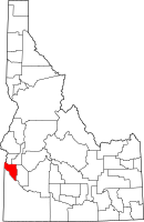 Map of Idaho highlighting كانيون