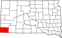 Map of South Dakota highlighting فول ريفر