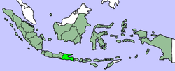 Location of East Java in Indonesia