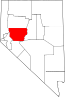 Map of Nevada highlighting تشورتشيل