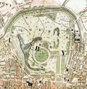 Regent's Park, Schmollinger map, 1833.