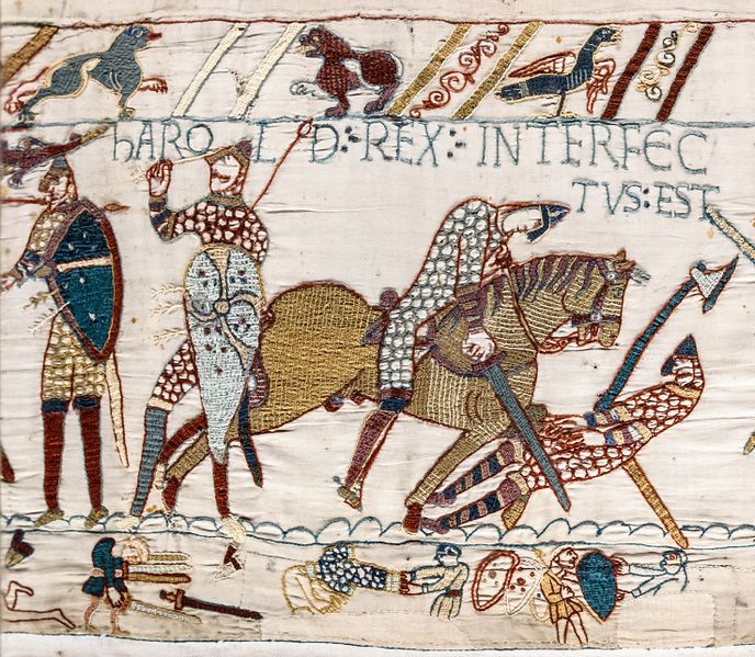 ملف:Bayeux Tapestry scene57 Harold death.jpg