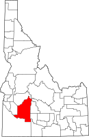 Map of Idaho highlighting إلمور