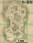 Magnified sample of crystalline hexagonal boron nitride