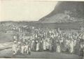 Hindu devotees in procession around the temple at Tirupparankunram, c.a. 1909