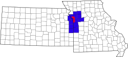 خريطة كانزس سيتي، المنطقة العمرانية Kansas City metropolitan area