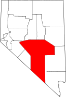 Map of Nevada highlighting ني