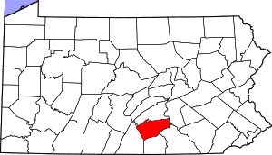 Map of پنسلڤانيا highlighting Cumberland County