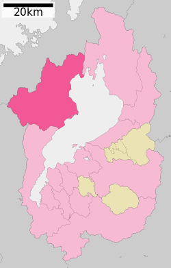Location of Takashima in Shiga Prefecture