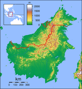 Map showing the location of Gunung Mulu National Park