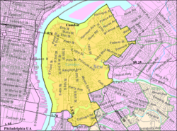 خريطة مكتب التعداد لمدينة كامدن.