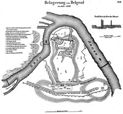 Plan of siege of Belgrade in 1688