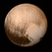 July 2015: Pluto image (color) viewed by New Horizons.