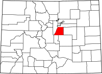 Map of Colorado highlighting دوغلاس