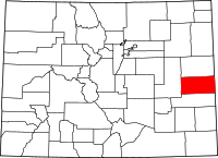 Map of Colorado highlighting تشيني