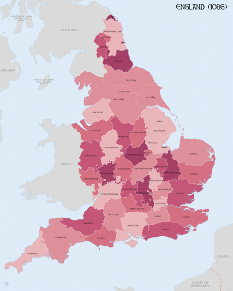 ملف:Map of England 1086.png