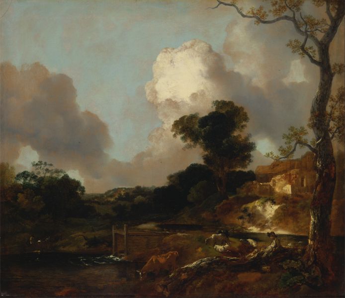 ملف:Thomas Gainsborough - Landscape with Stream and Weir - Google Art Project.jpg