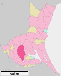 Location of Tsukuba in Ibaraki Prefecture