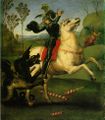Saint George and the Dragon, a small work (29 x 21 cm) for the court of Urbino.